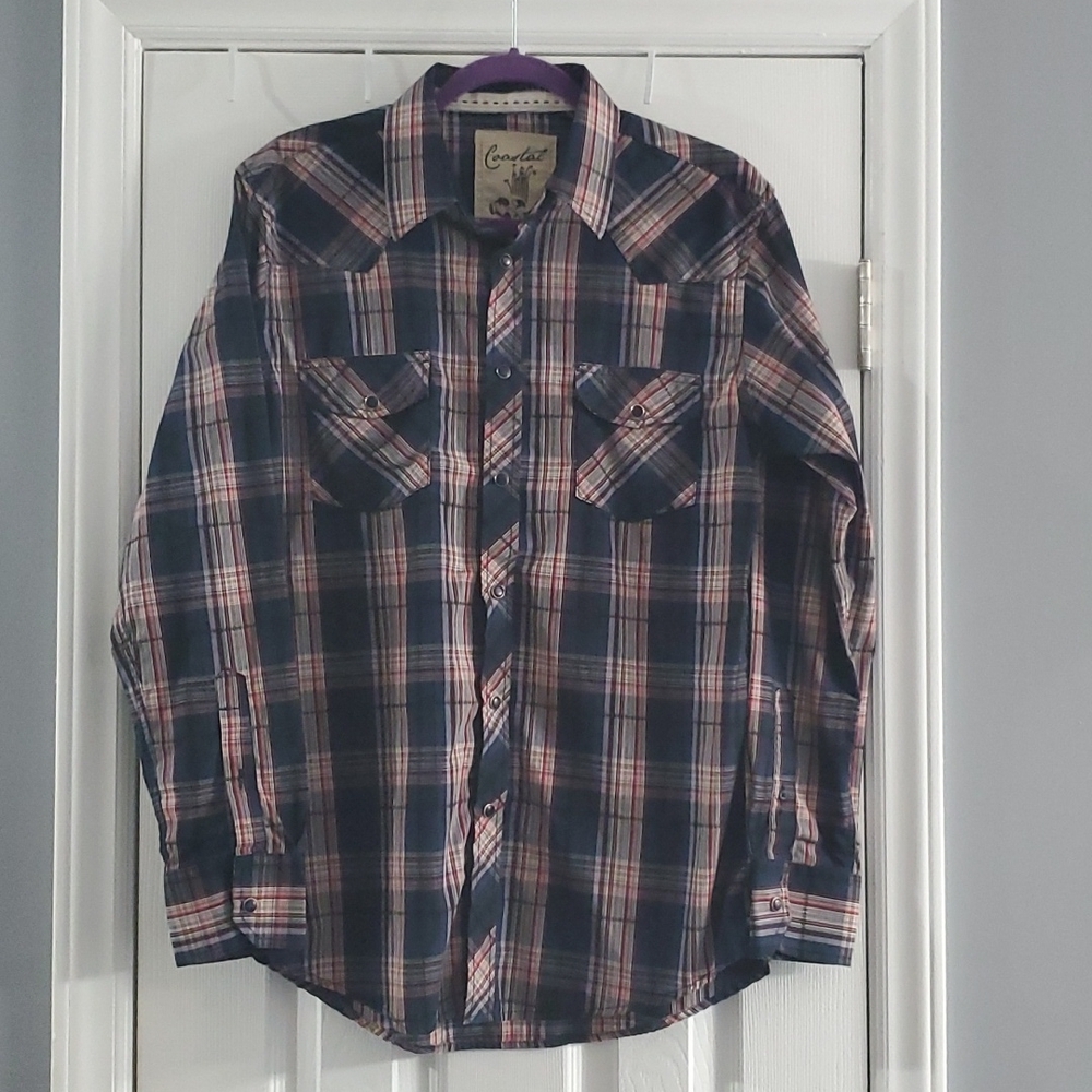 COASTAL snap down shirt size Medium